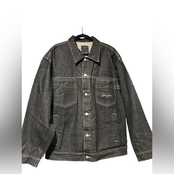 Sean John Other - Sean John Vintage Charcoal Denim Jacket Trucker 90s Baggy Logo Size XXL